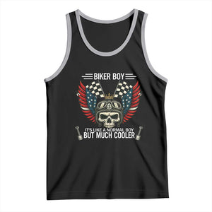 Skull Biker American Flag Motorcycle Biker Son Tank Top TS14 Black Athletic Heather Print Your Wear