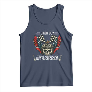 Skull Biker American Flag Motorcycle Biker Son Tank Top TS14 Navy Print Your Wear