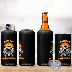 Funny Skull Motocycle Halloween Biker Son 4 in 1 Can Cooler Tumbler Biker Boy It's Like A Normal Boy But Much Cooler TS14 Print Your Wear