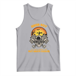 Funny Skull Motocycle Halloween Biker Son Tank Top Biker Boy It's Like A Normal Boy But Much Cooler TS14 Athletic Heather Print Your Wear