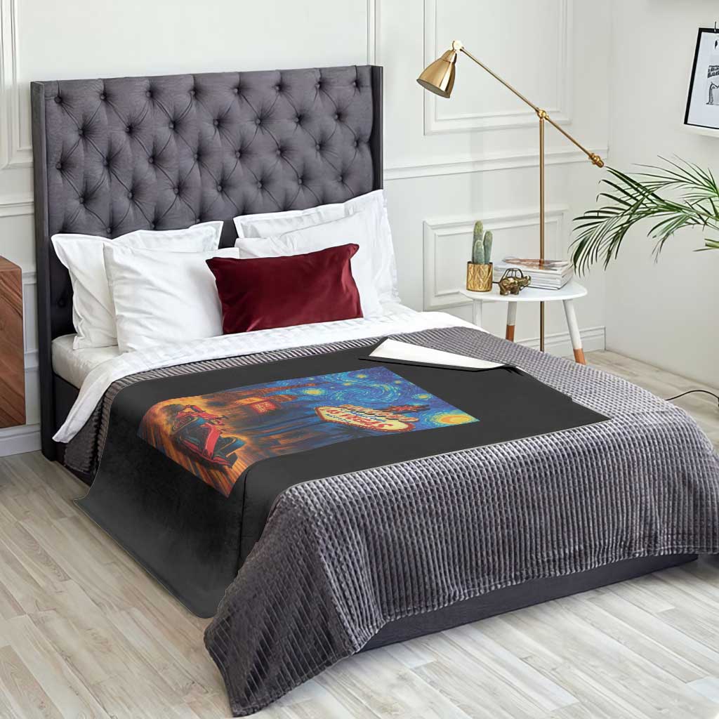 Racing Car Starry Night Las Vegas Race Day Throw Blanket TS14 Print Your Wear