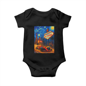 Racing Car Starry Night Las Vegas Race Day Baby Onesie TS14 Black Print Your Wear
