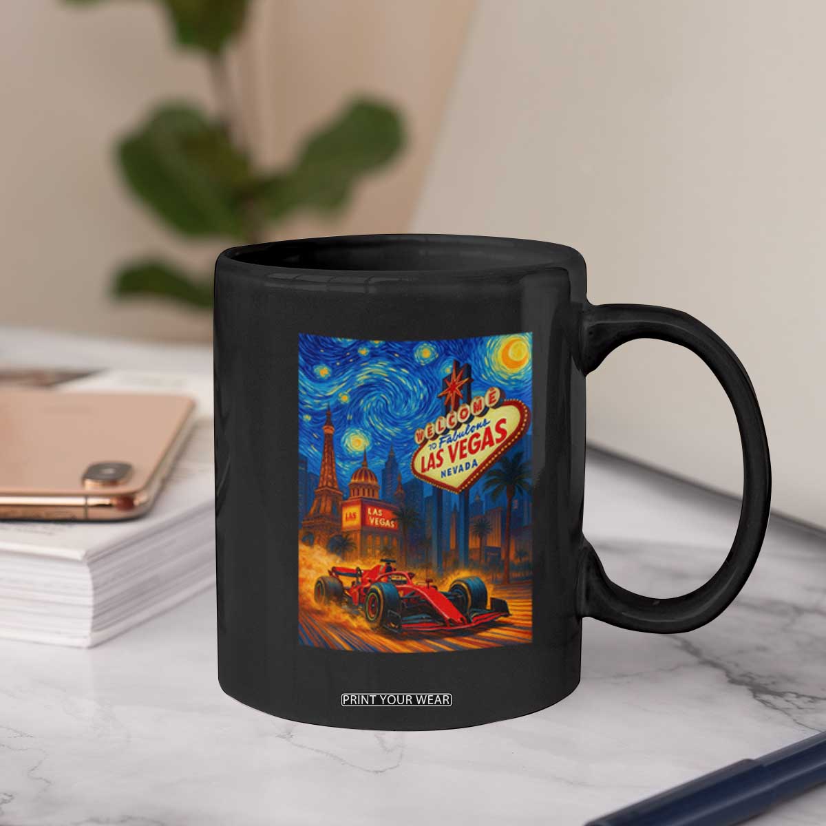 Racing Car Starry Night Las Vegas Race Day Coffee Mug TS14 Print Your Wear