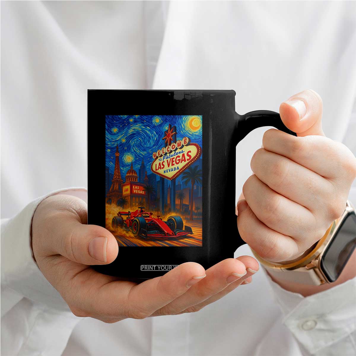 Racing Car Starry Night Las Vegas Race Day Coffee Mug TS14 Print Your Wear