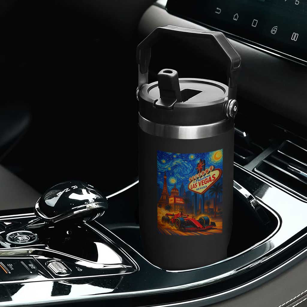 Racing Car Starry Night Las Vegas Race Day Flip Straw Tumbler TS14 Print Your Wear