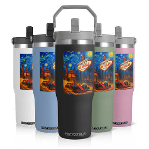 Racing Car Starry Night Las Vegas Race Day Flip Straw Tumbler TS14 Print Your Wear