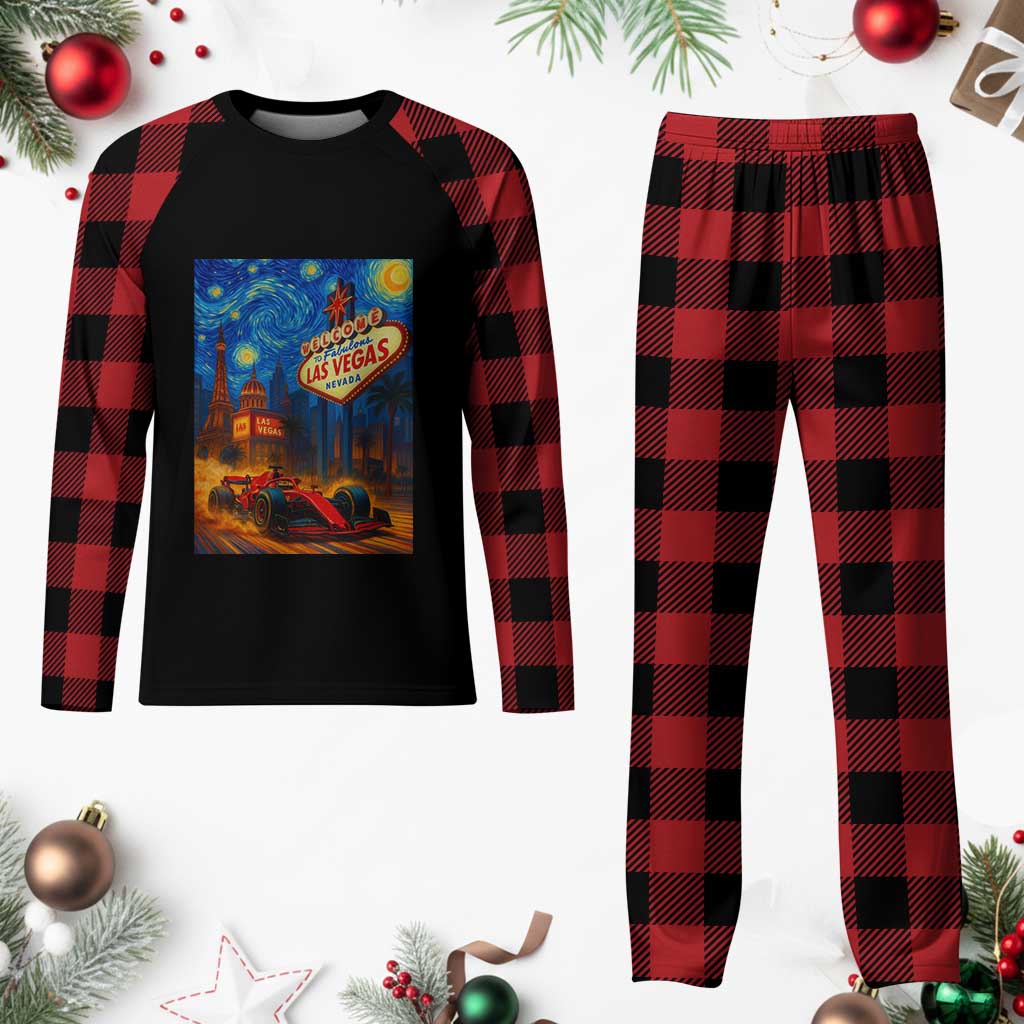 Racing Car Starry Night Las Vegas Race Day Plaid Pajama Set TS14 Buffalo Plaid Print Your Wear