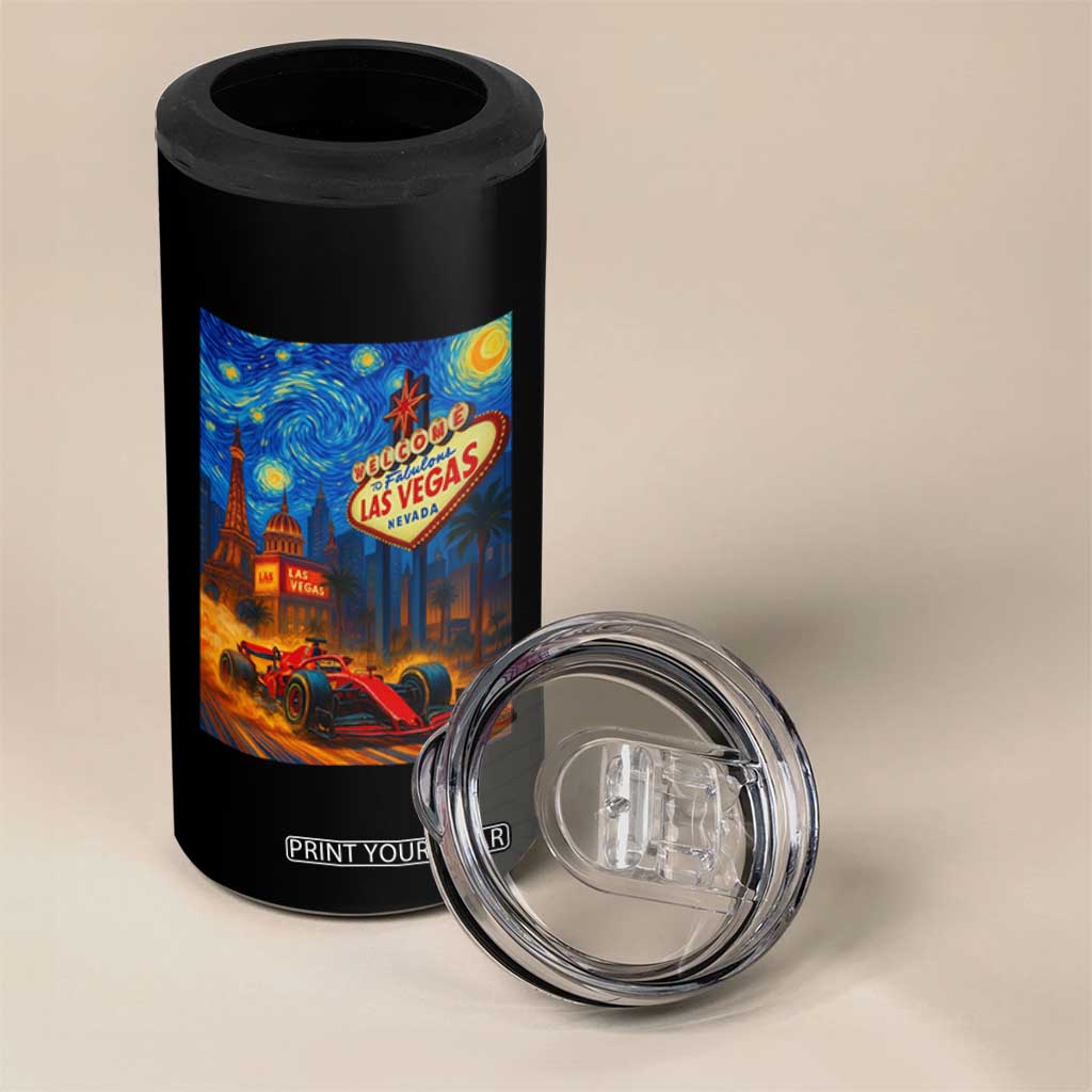 Racing Car Starry Night Las Vegas Race Day 4 in 1 Can Cooler Tumbler TS14 Print Your Wear