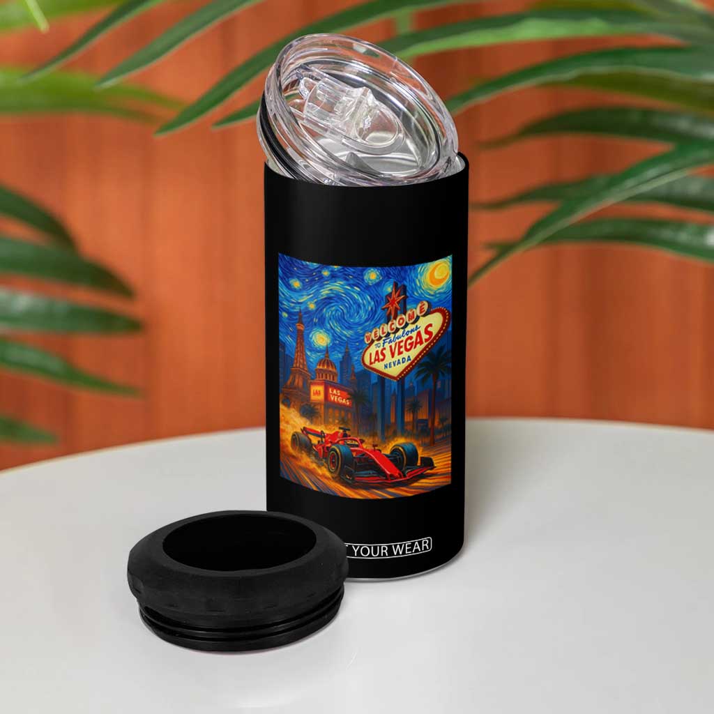 Racing Car Starry Night Las Vegas Race Day 4 in 1 Can Cooler Tumbler TS14 Print Your Wear