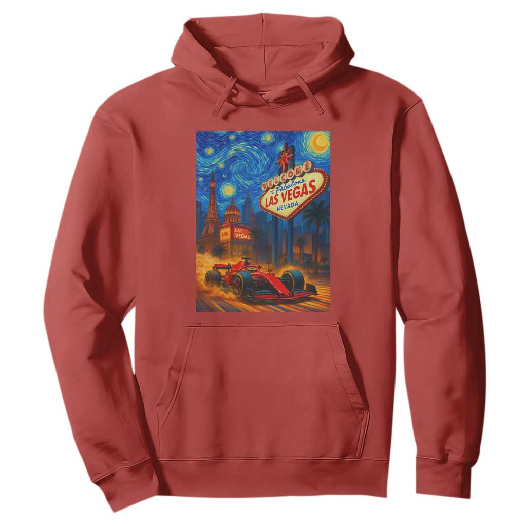 Racing Car Starry Night Las Vegas Race Day Hoodie TS14 Red Print Your Wear