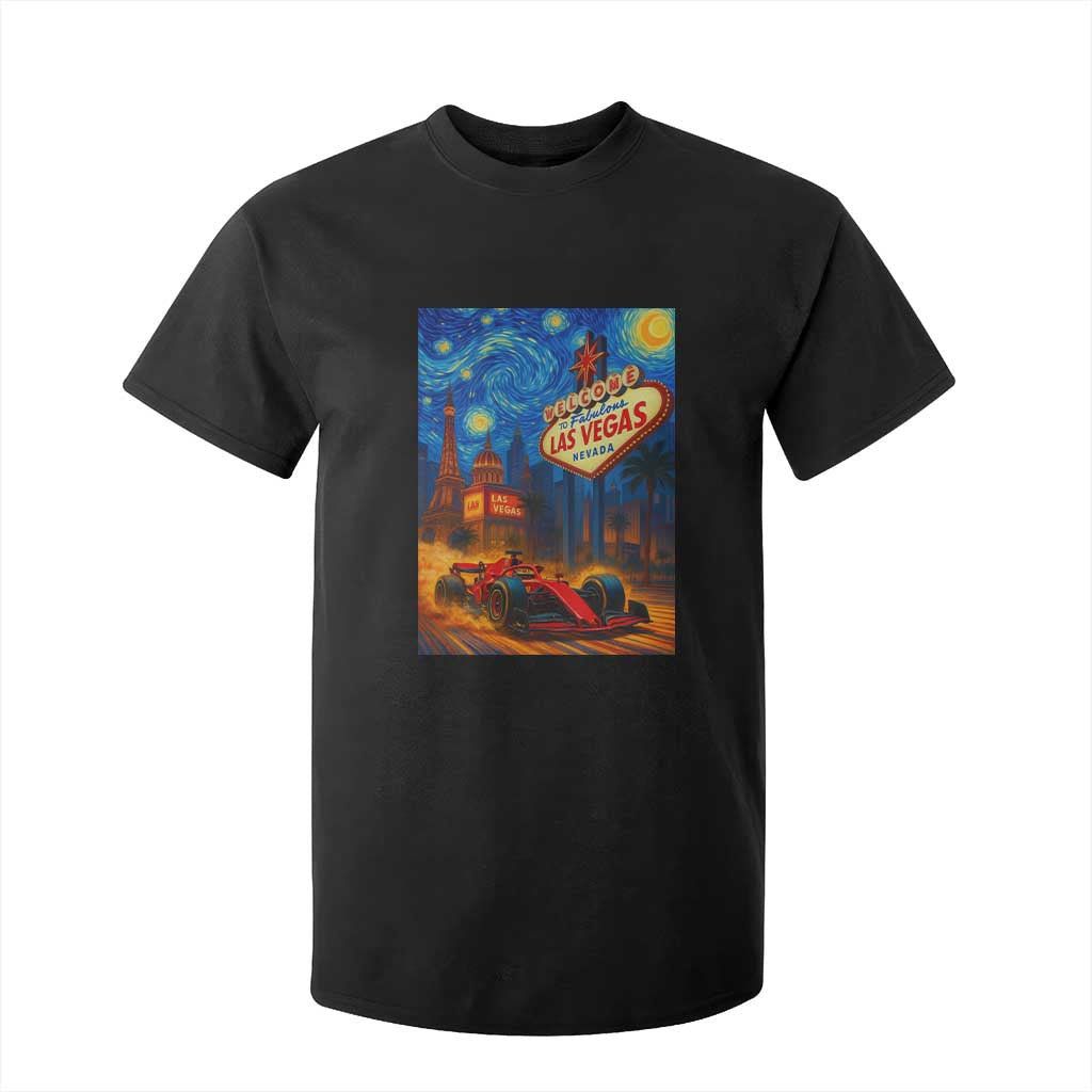 Racing Car Starry Night Las Vegas Race Day T Shirt For Kid TS14 Black Print Your Wear
