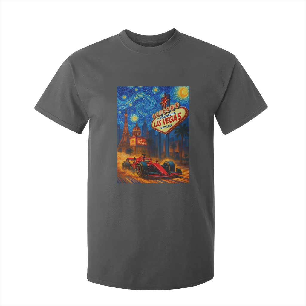 Racing Car Starry Night Las Vegas Race Day T Shirt For Kid TS14 Dark Heather Print Your Wear