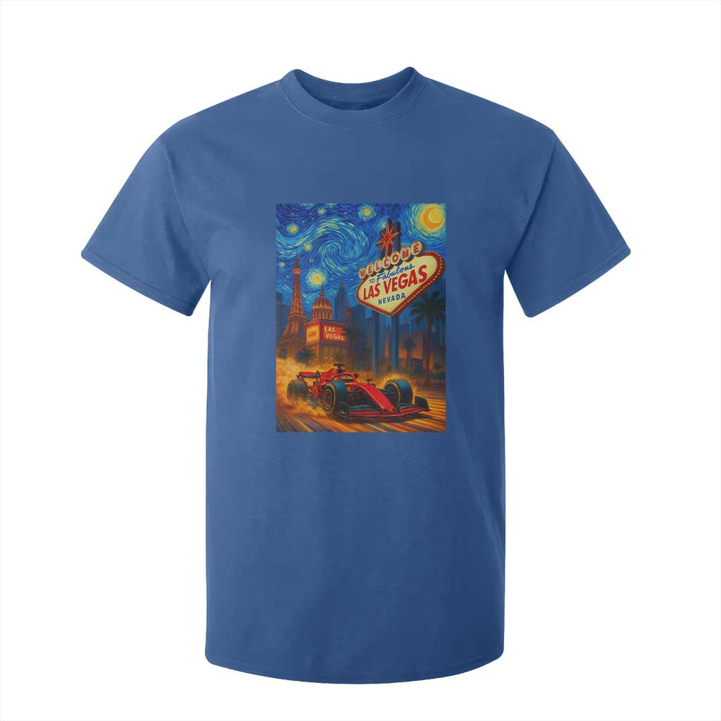 Racing Car Starry Night Las Vegas Race Day T Shirt For Kid TS14 Royal Blue Print Your Wear