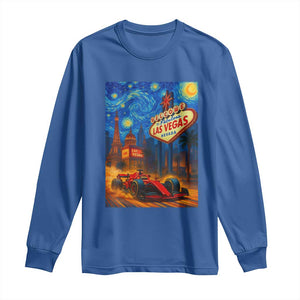 Racing Car Starry Night Las Vegas Race Day Long Sleeve Shirt TS14 Royal Blue Print Your Wear