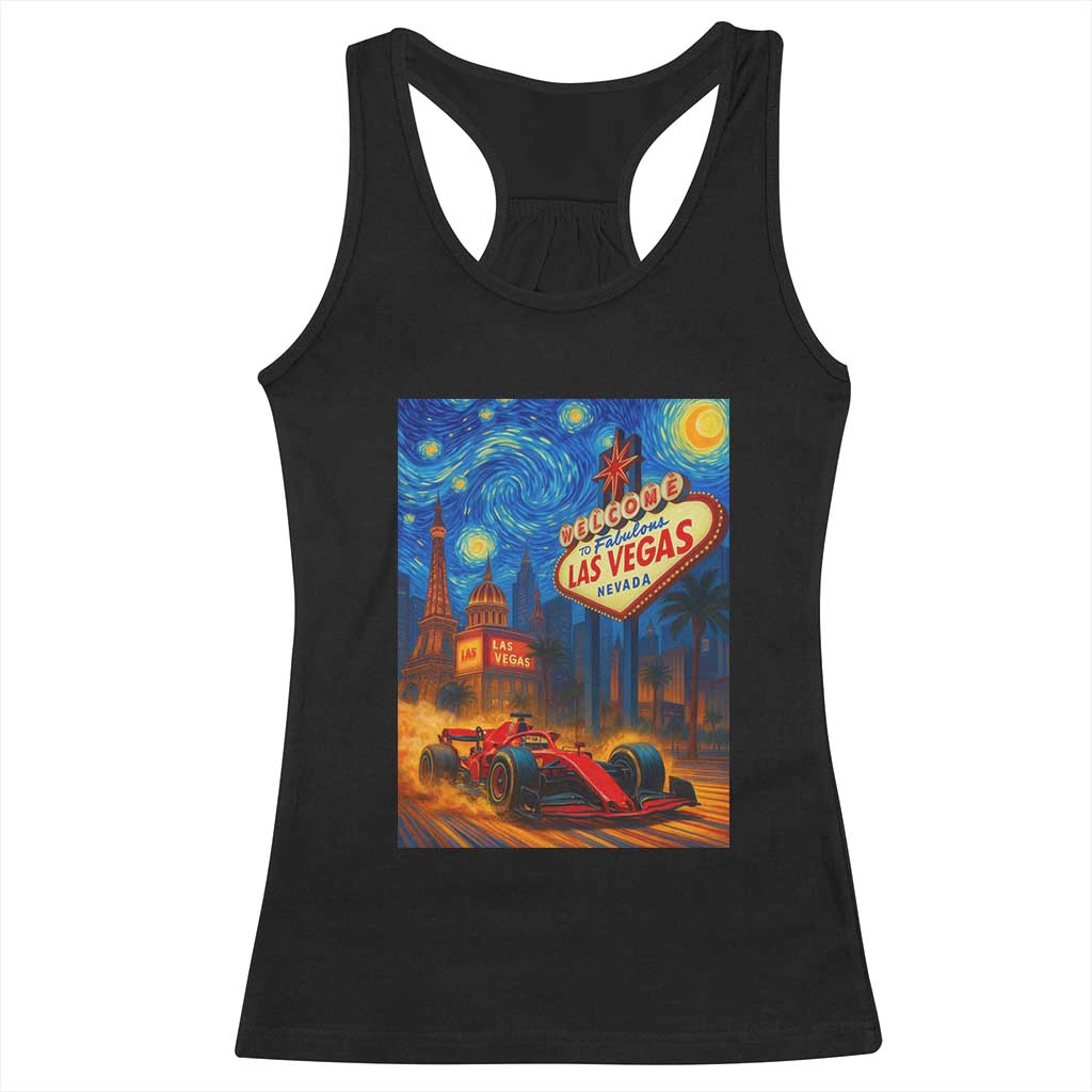 Racing Car Starry Night Las Vegas Race Day Racerback Tank Top TS14 Black Print Your Wear