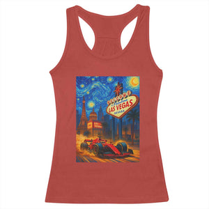 Racing Car Starry Night Las Vegas Race Day Racerback Tank Top TS14 Red Print Your Wear