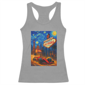 Racing Car Starry Night Las Vegas Race Day Racerback Tank Top TS14 Sport Gray Print Your Wear