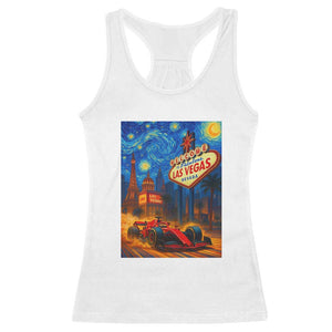 Racing Car Starry Night Las Vegas Race Day Racerback Tank Top TS14 White Print Your Wear
