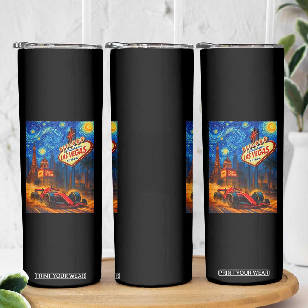 Racing Car Starry Night Las Vegas Race Day Skinny Tumbler TS14 Print Your Wear