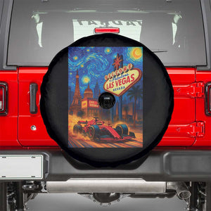 Racing Car Starry Night Las Vegas Race Day Spare Tire Cover TS14 Black Print Your Wear