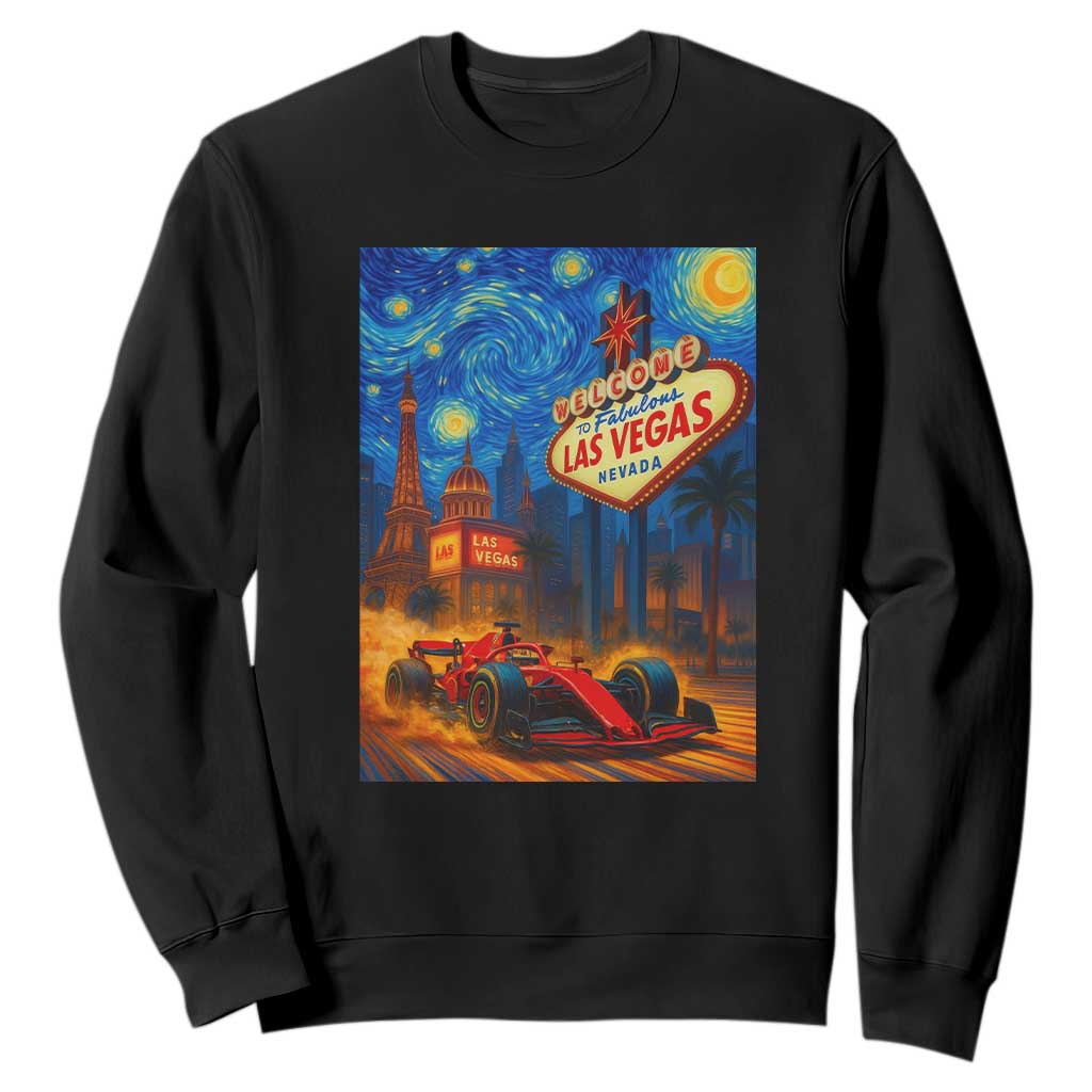 Racing Car Starry Night Las Vegas Race Day Sweatshirt TS14 Black Print Your Wear