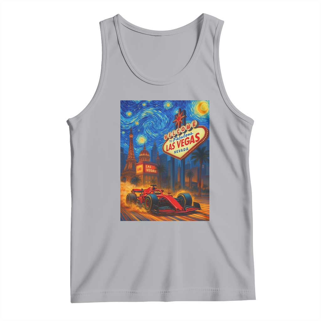 Racing Car Starry Night Las Vegas Race Day Tank Top TS14 Athletic Heather Print Your Wear