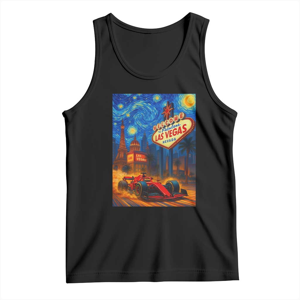 Racing Car Starry Night Las Vegas Race Day Tank Top TS14 Black Print Your Wear