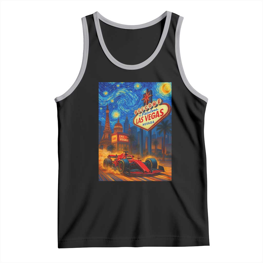 Racing Car Starry Night Las Vegas Race Day Tank Top TS14 Black Athletic Heather Print Your Wear