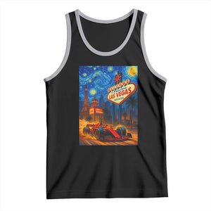 Racing Car Starry Night Las Vegas Race Day Tank Top TS14 Black Athletic Heather Print Your Wear