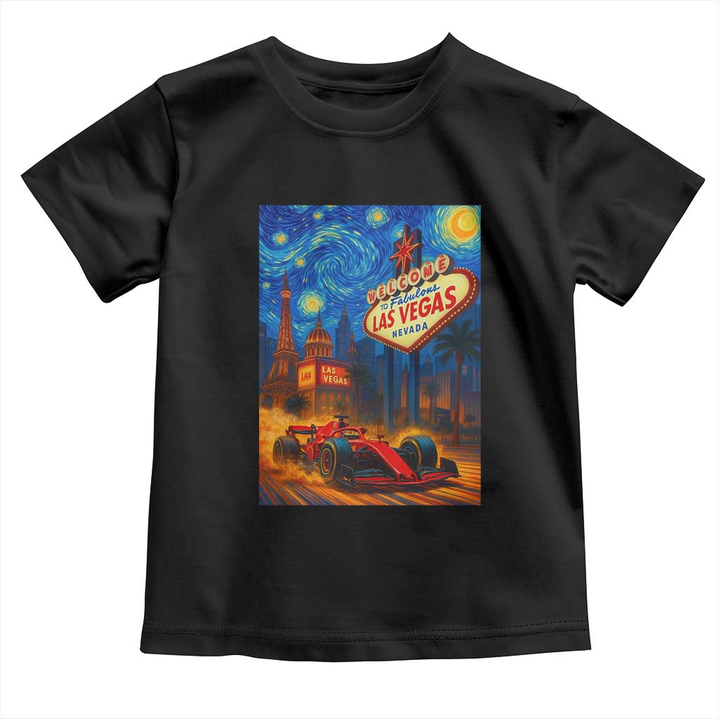 Racing Car Starry Night Las Vegas Race Day Toddler T Shirt TS14 Black Print Your Wear