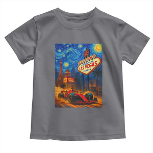 Racing Car Starry Night Las Vegas Race Day Toddler T Shirt TS14 Charcoal Print Your Wear