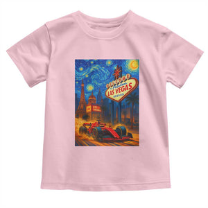 Racing Car Starry Night Las Vegas Race Day Toddler T Shirt TS14 Light Pink Print Your Wear