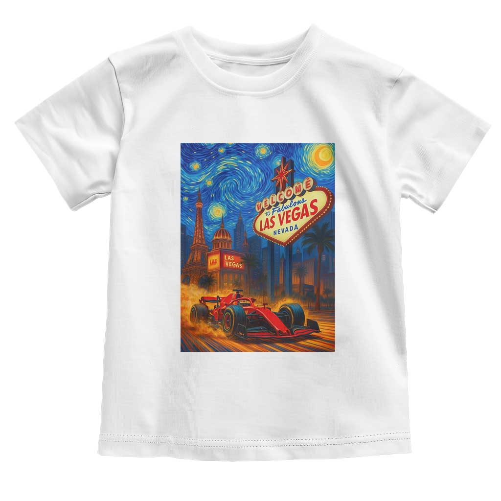 Racing Car Starry Night Las Vegas Race Day Toddler T Shirt TS14 White Print Your Wear