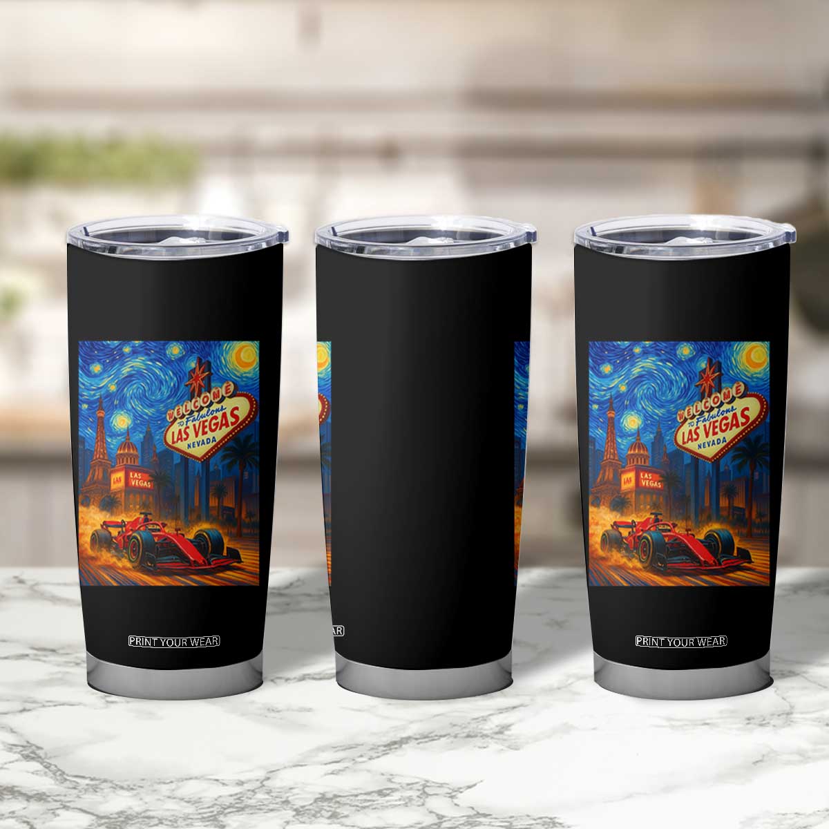 Racing Car Starry Night Las Vegas Race Day Tumbler Cup TS14 Print Your Wear