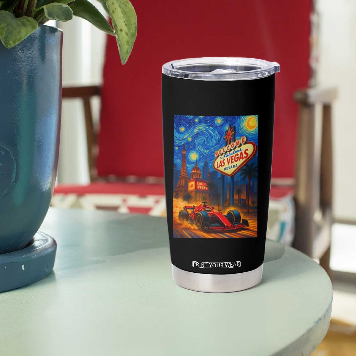 Racing Car Starry Night Las Vegas Race Day Tumbler Cup TS14 Print Your Wear