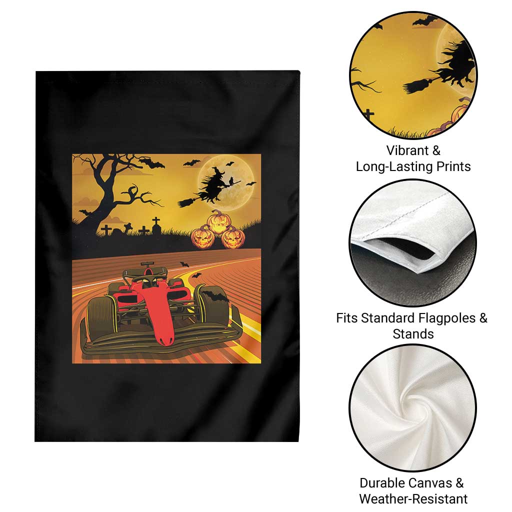 Vintage Race Car Halloween Pumpkin Retro Racing Garden Flag TS14 Print Your Wear
