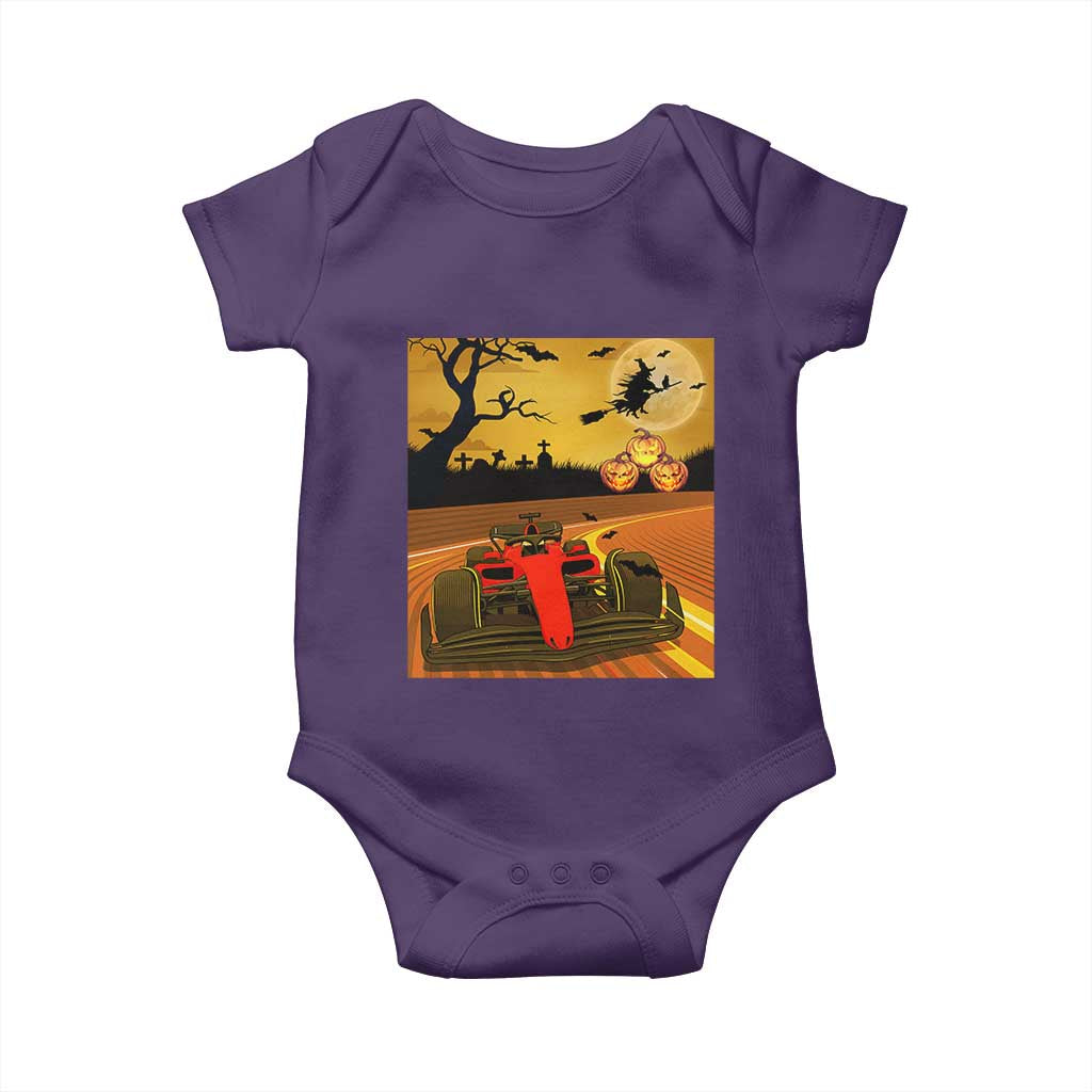 Vintage Race Car Halloween Pumpkin Retro Racing Baby Onesie TS14 Purple Print Your Wear