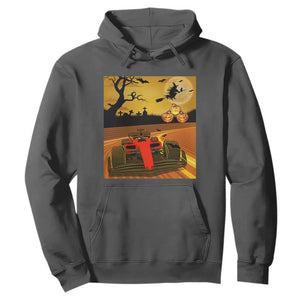 Vintage Race Car Halloween Pumpkin Retro Racing Hoodie TS14 Dark Heather Print Your Wear