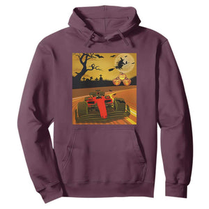 Vintage Race Car Halloween Pumpkin Retro Racing Hoodie TS14 Maroon Print Your Wear