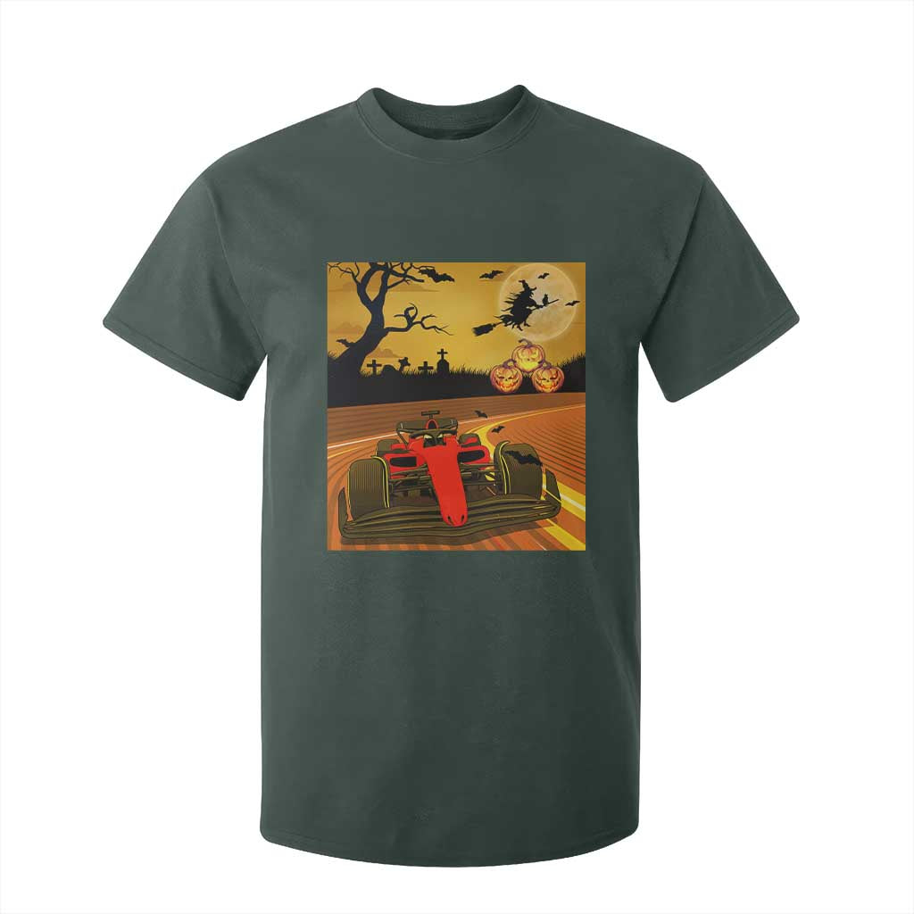 Vintage Race Car Halloween Pumpkin Retro Racing T Shirt For Kid TS14 Dark Forest Green Print Your Wear