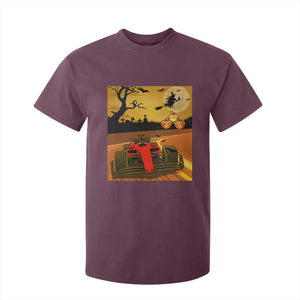 Vintage Race Car Halloween Pumpkin Retro Racing T Shirt For Kid TS14 Maroon Print Your Wear