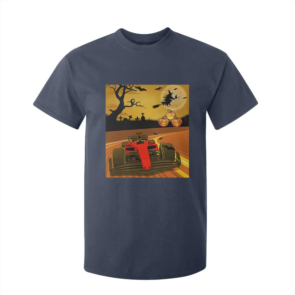 Vintage Race Car Halloween Pumpkin Retro Racing T Shirt For Kid TS14 Navy Print Your Wear