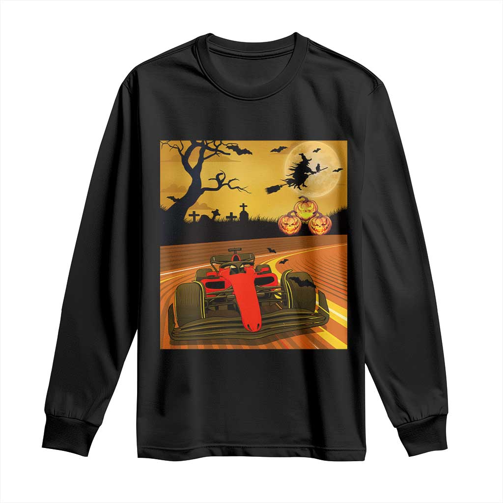 Vintage Race Car Halloween Pumpkin Retro Racing Long Sleeve Shirt TS14 Black Print Your Wear