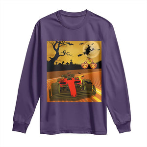 Vintage Race Car Halloween Pumpkin Retro Racing Long Sleeve Shirt TS14 Purple Print Your Wear