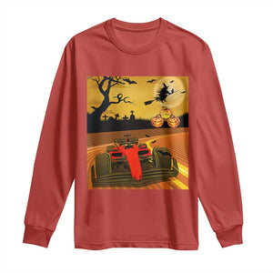 Vintage Race Car Halloween Pumpkin Retro Racing Long Sleeve Shirt TS14 Red Print Your Wear