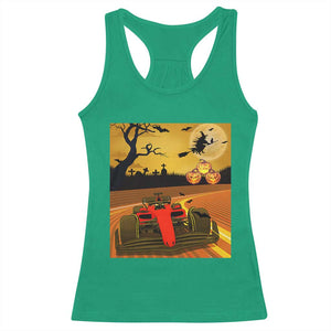 Vintage Race Car Halloween Pumpkin Retro Racing Racerback Tank Top TS14 Irish Green Print Your Wear