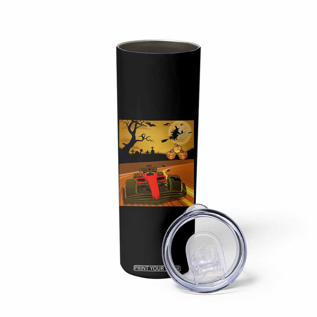 Vintage Race Car Halloween Pumpkin Retro Racing Skinny Tumbler TS14 Print Your Wear