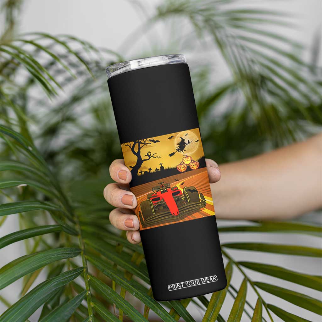 Vintage Race Car Halloween Pumpkin Retro Racing Skinny Tumbler TS14 Print Your Wear