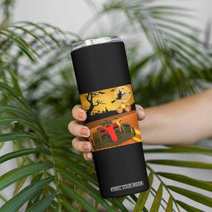 Vintage Race Car Halloween Pumpkin Retro Racing Skinny Tumbler TS14 Print Your Wear