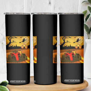 Vintage Race Car Halloween Pumpkin Retro Racing Skinny Tumbler TS14 Print Your Wear